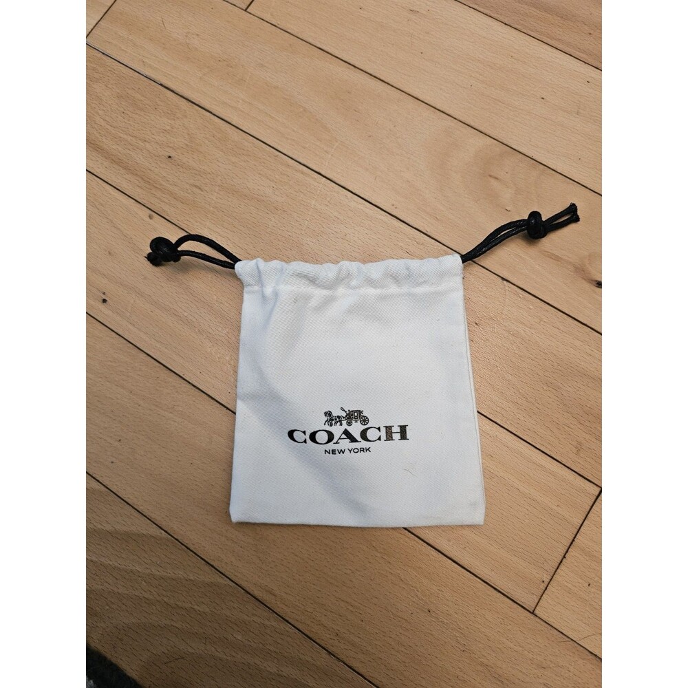 Authentic Coach Small White Drawstring Dust Bag Pouch Jewelry Storage Holder